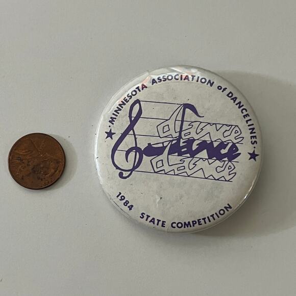 1984 Minnesota Association of Danceliness Vintage Pinback Button STB7-PB2 - Picture 2 of 2